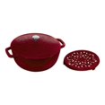thumbnail image 1 of STAUB la Cocotte Four Français Essentiel avec Couvercle en Lys et Trivet 2 Pcs en Fonte, Bordeaux, 1 of 4