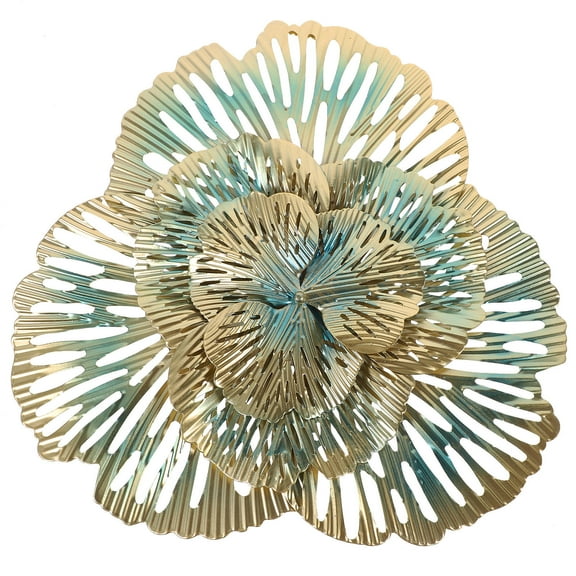 ORDDIART Wall Decor For Living Room 1Pack Metal Flower Wall Art Multi Gold 36X33X2In