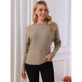 thumbnail image 2 of DARING DIVA Women's Batwing Sleeve Oversized Knit Sweater Pullover Tops S Brown, 2 of 7