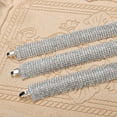 thumbnail image 3 of Sparkly Silver Plated Rhinestone Crystal Wide Multi-layer Chain Bracelet for Women Wedding Prom Costume Jewelry, 3 of 5