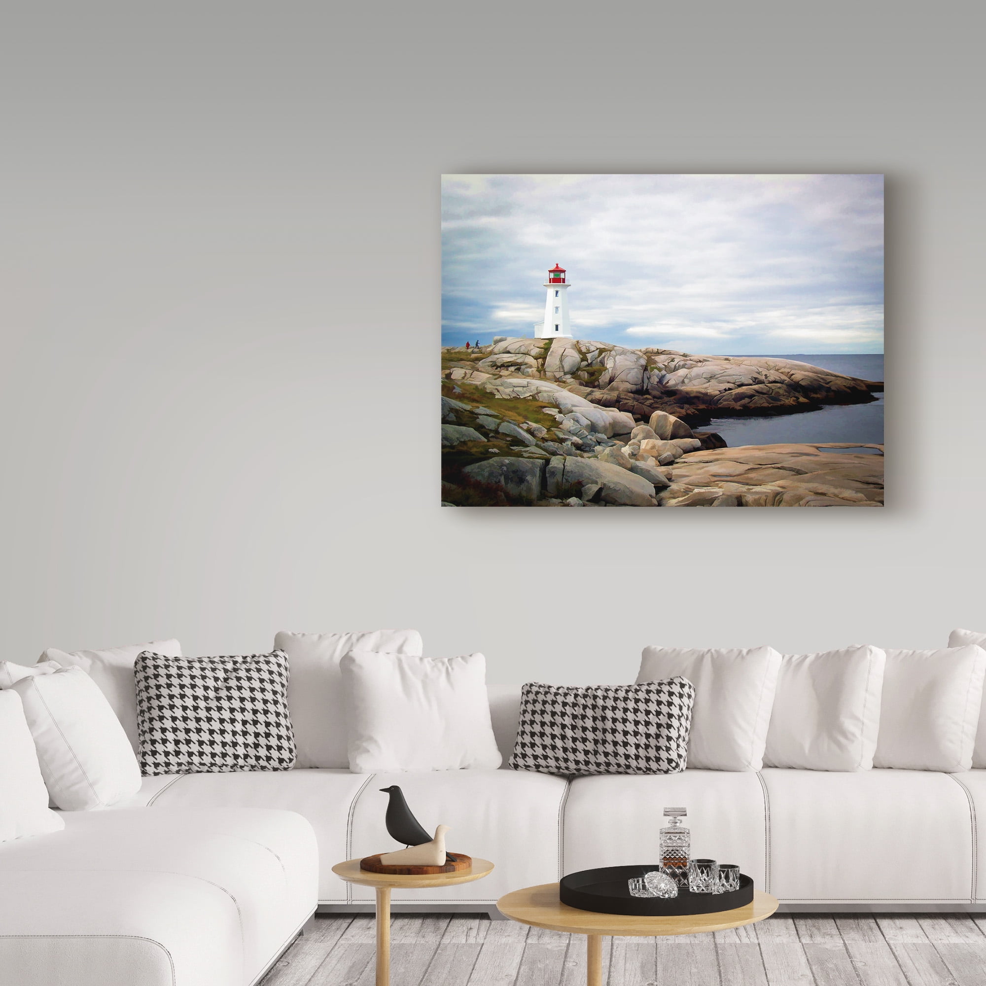 Trademark Fine Art 'Peggys Cove, Ns Lighthouse' Canvas Art by J.D. McFarlan