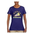 thumbnail image 2 of Wild Bobby All Star Cheerleading Megaphone Girl Sports Women Graphic Tee, Purple, Small, 2 of 5