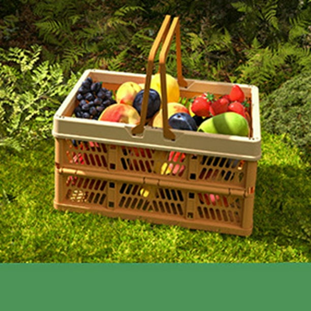 Cesta de picnic para acampar, cesta de picnic plegable, mediana y portátil, cesta de picnic al aire libre, funcionalidad de alta precisión