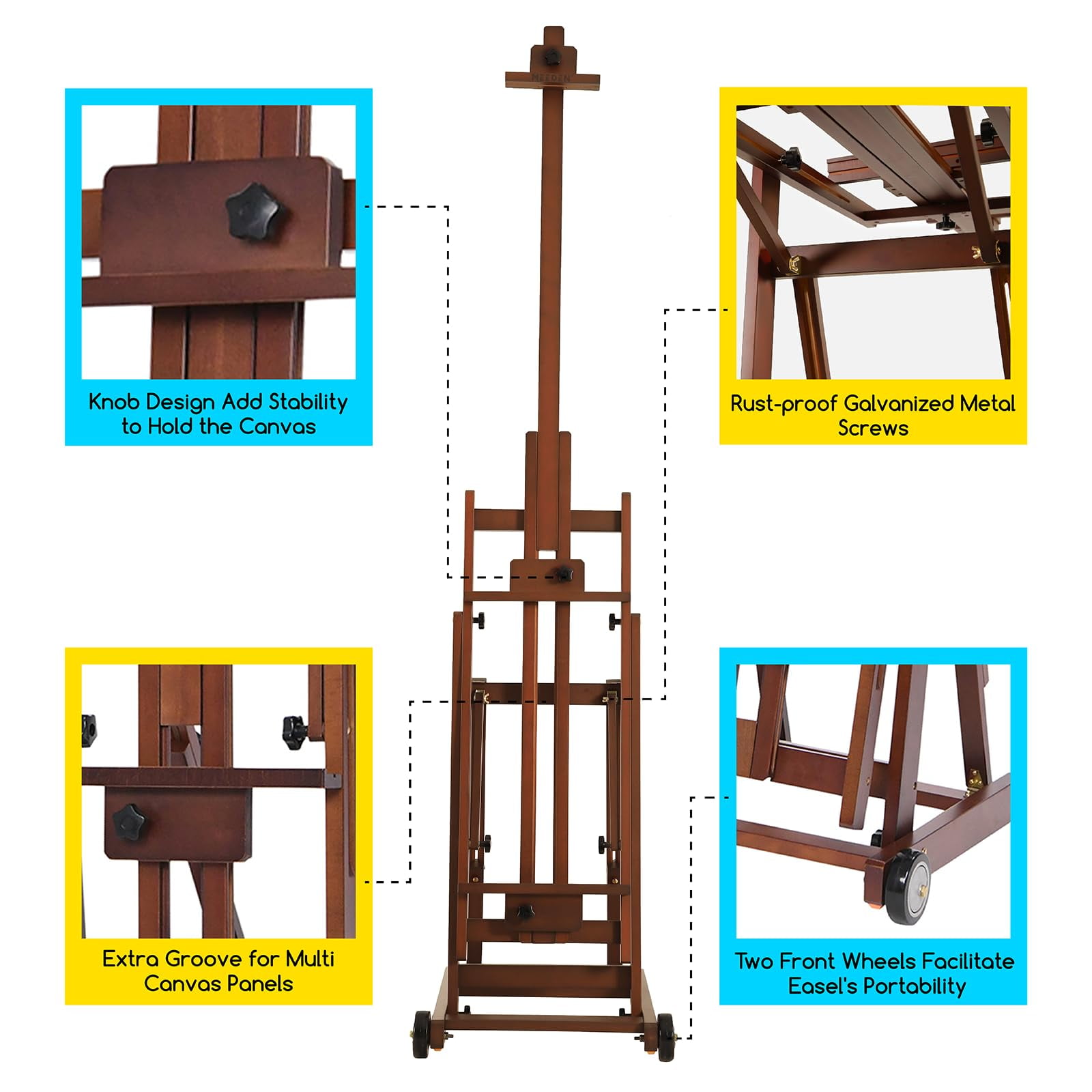 MEEDEN Studio H-Frame Easel for Artists & Adults