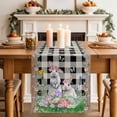 thumbnail image 2 of Table Runner 60 Inches Long for Kitchen Dining, Easter Dresser Scarf Farmhouse, Dining Table Decorations for Wedding/Parties, Spring Rabbit Flowers Colorful Eggs Black Lattice 13 x 60 In, 2 of 8