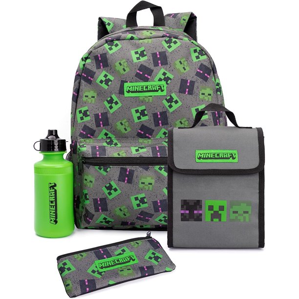 Minecraft Backpack Set Kids 4 Pieces