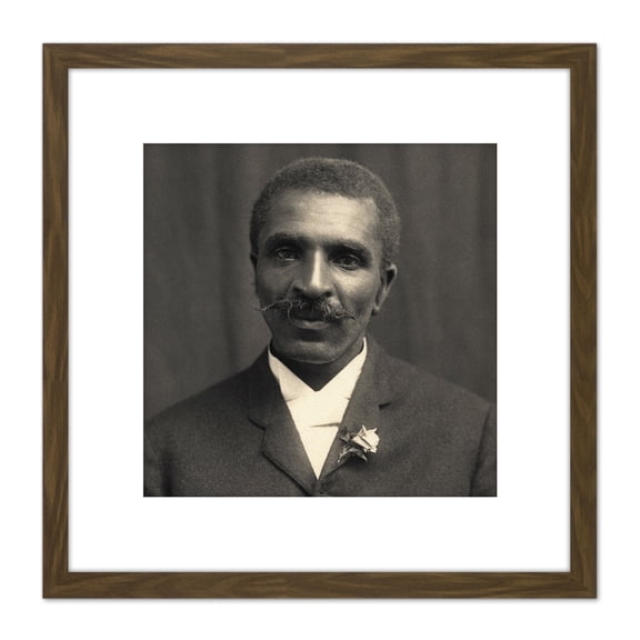 Portrait Botanist George Carver Photo 8X8 Inch Square Wooden Framed Wall Art Print Picture with Mount