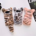thumbnail image 2 of SaniMore for Samsung Galaxy Z Flip 4 6.7" Warm Cute Plush Tiger Tails Folding Case, Fluffy Furry Back Case for Samsung Z Flip 4 Full Body Protective Case Ladies Women Girls, Gray, 2 of 7
