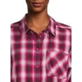 thumbnail image 2 of Time and Tru Women's Button Down Flannel Shirt with Long Sleeves, Sizes XS-3XL, 2 of 5