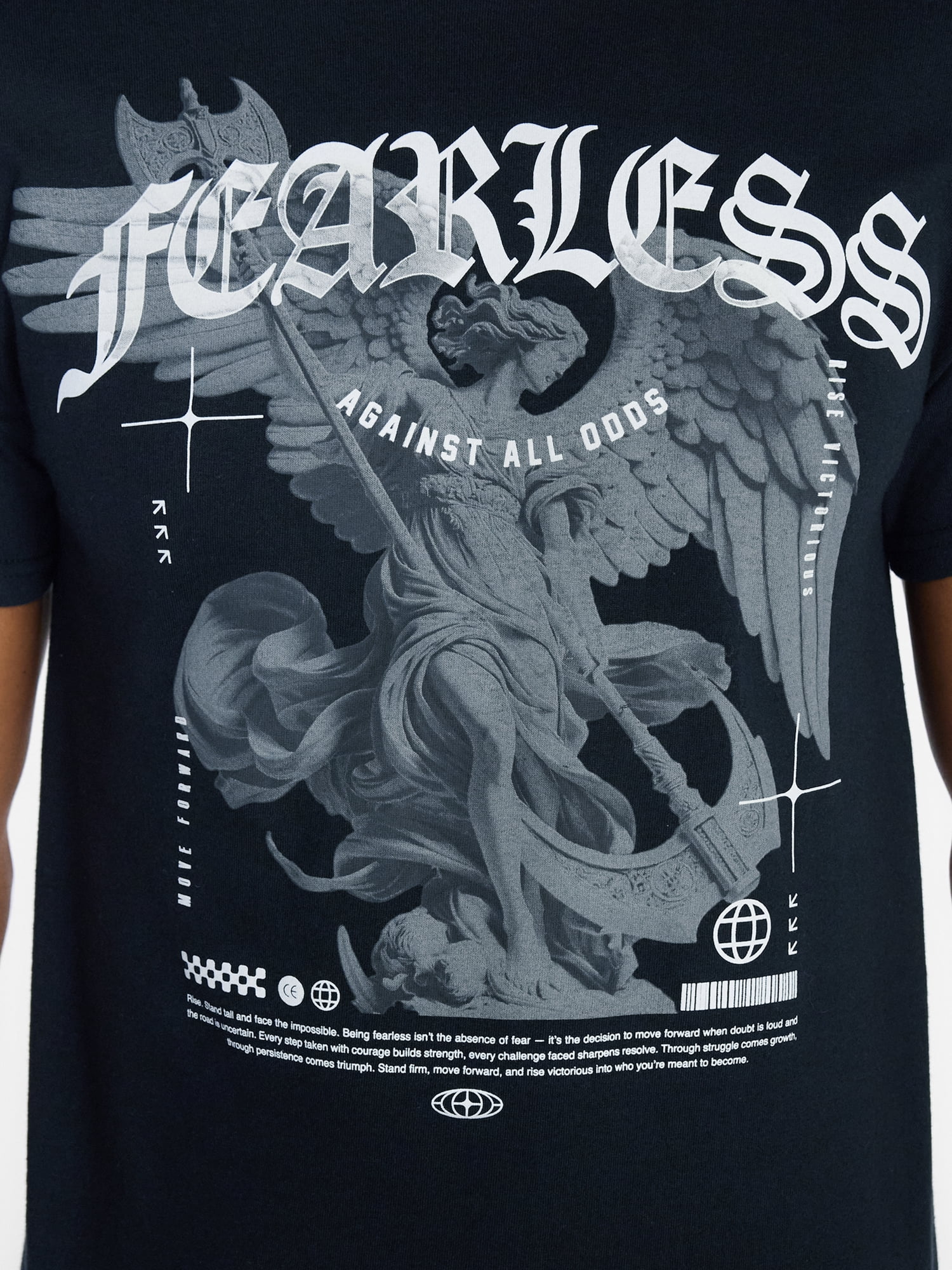 Humor Men's and Big Men's Fearless Statue Graphic Tee with Short Sleeves, Size S-3XL