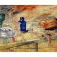 thumbnail image 2 of James Ensor 17x15 Black Ornate Wood Framed Double Matted Museum Art Print Titled - Blue Bottles and Chicken (Around 1925), 2 of 5