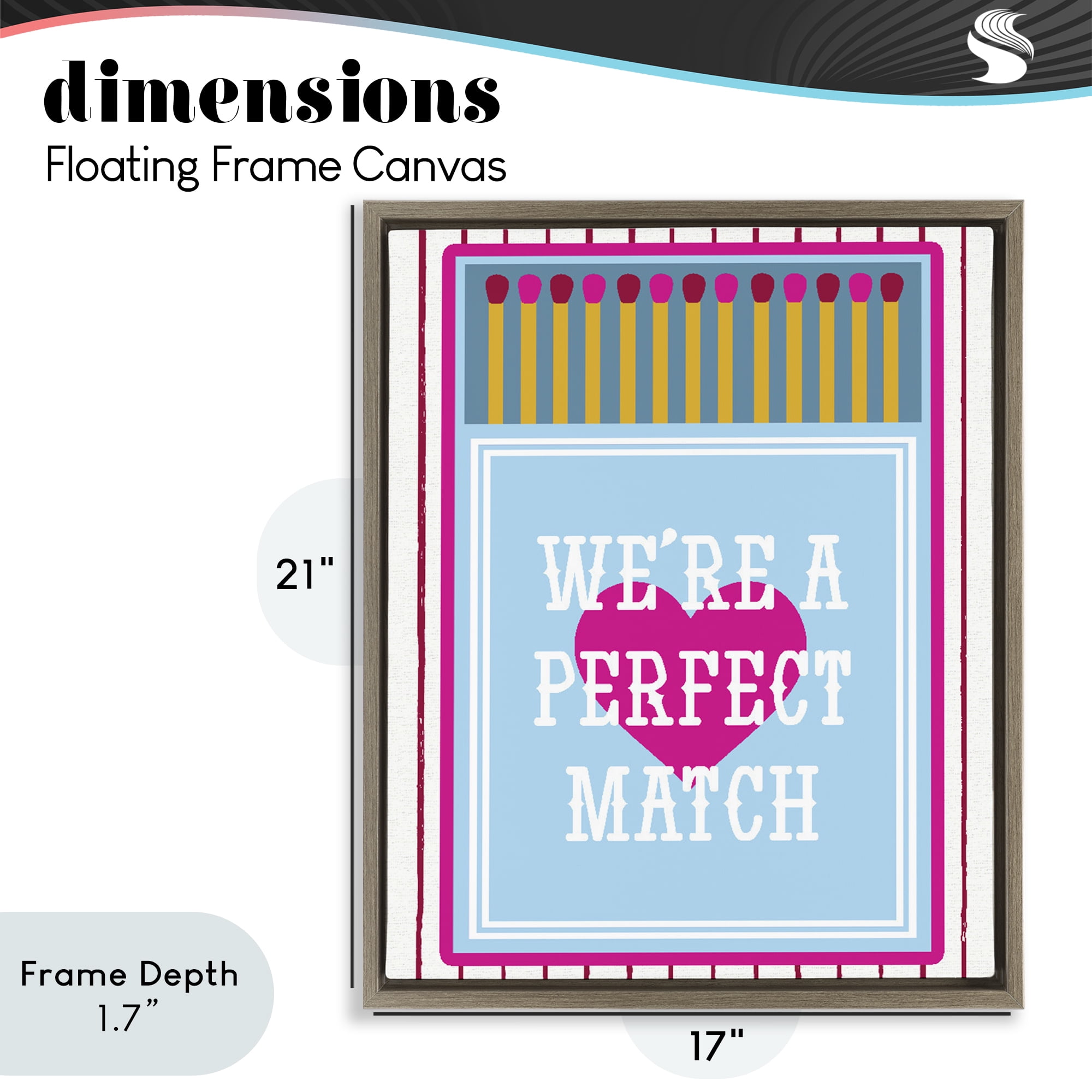 Stupell Industries We're A Perfect Match Brown Framed Floater Canvas Wall Art, design by Lil' Rue