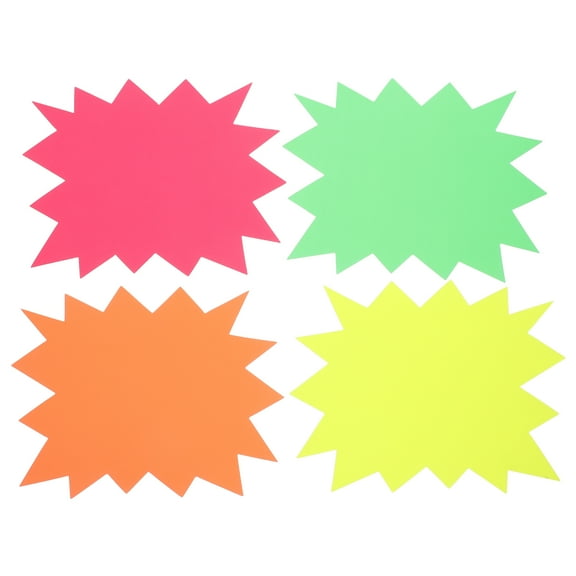 40pcs Fluorescent Burst Star Signs Blank POP Tags for Supermarket Clothing Store and Yard Sale Pricing Stickers and Sale Labels