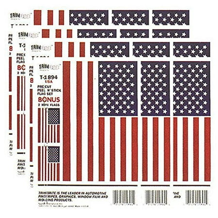 Pack Laser Stickers Flag Design - Trimbrite Sticker American Flag - 12 Pack