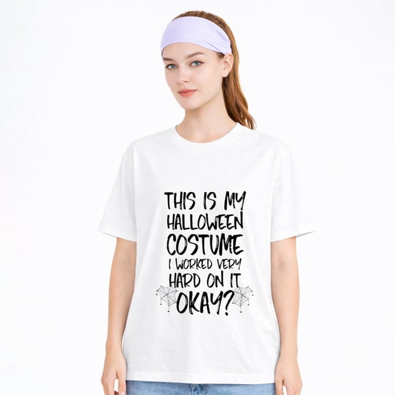 Women's Cotton T-Shirt Halloween Costume Letter Graphic Funny Tee