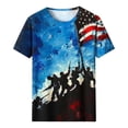 thumbnail image 4 of Cavosen Short Sleeve Tops for Women Crew Neck 4th of July Patriotic Tee Red White and Blue Graphic Shirt Summer Basic Tops, 4 of 5