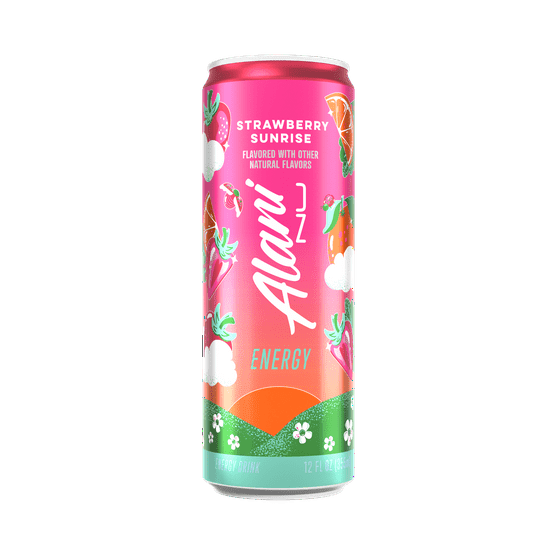 Alani Nu Energy Drinks Limited Addition Cotton Candy & Strawberry Sunrise Flavor Zero Suger, Low - Calorie, Energy Boost Drinks 12 oz (4 Pack)