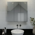 thumbnail image 2 of Croydex Acadia Large White Steel Medicine Cabinet with Three Mirrored Doors (30x30in), 2 of 9