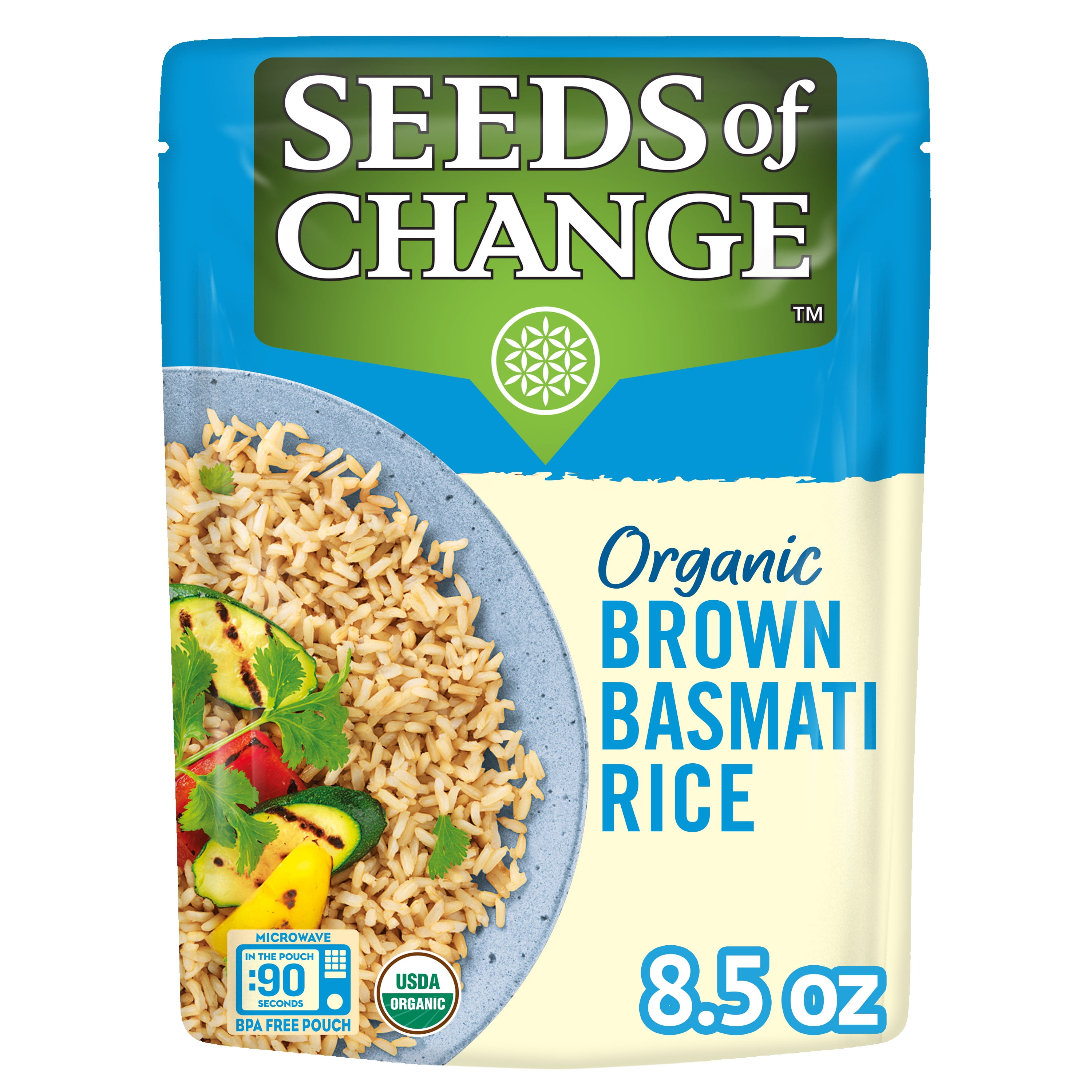 SEEDS OF CHANGE Certified Organic Brown Basmati Rice, 8.5 oz. pouch