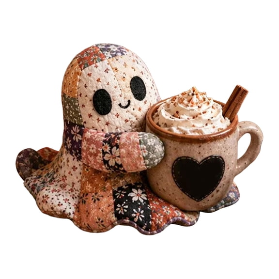 Little Ghosts Cozy Halloween DIY Patchwork Kit, Cute Ghost Plush Sewing Craft Kit, DIY Patchwork Ghost Doll, Handmade Decor Ornament Gift for Craft Lovers