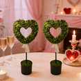 thumbnail image 6 of Valentine's Day Boxwood Heart Topiary with White Bow, Green & White, 27.56", by FlareFable, 6 of 7