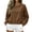 Brown #29, variant on Cropped Sweatshirts for Women Cotton Raglan Sleeve Crop Tops Crewneck Pullover Sweat Shirts M