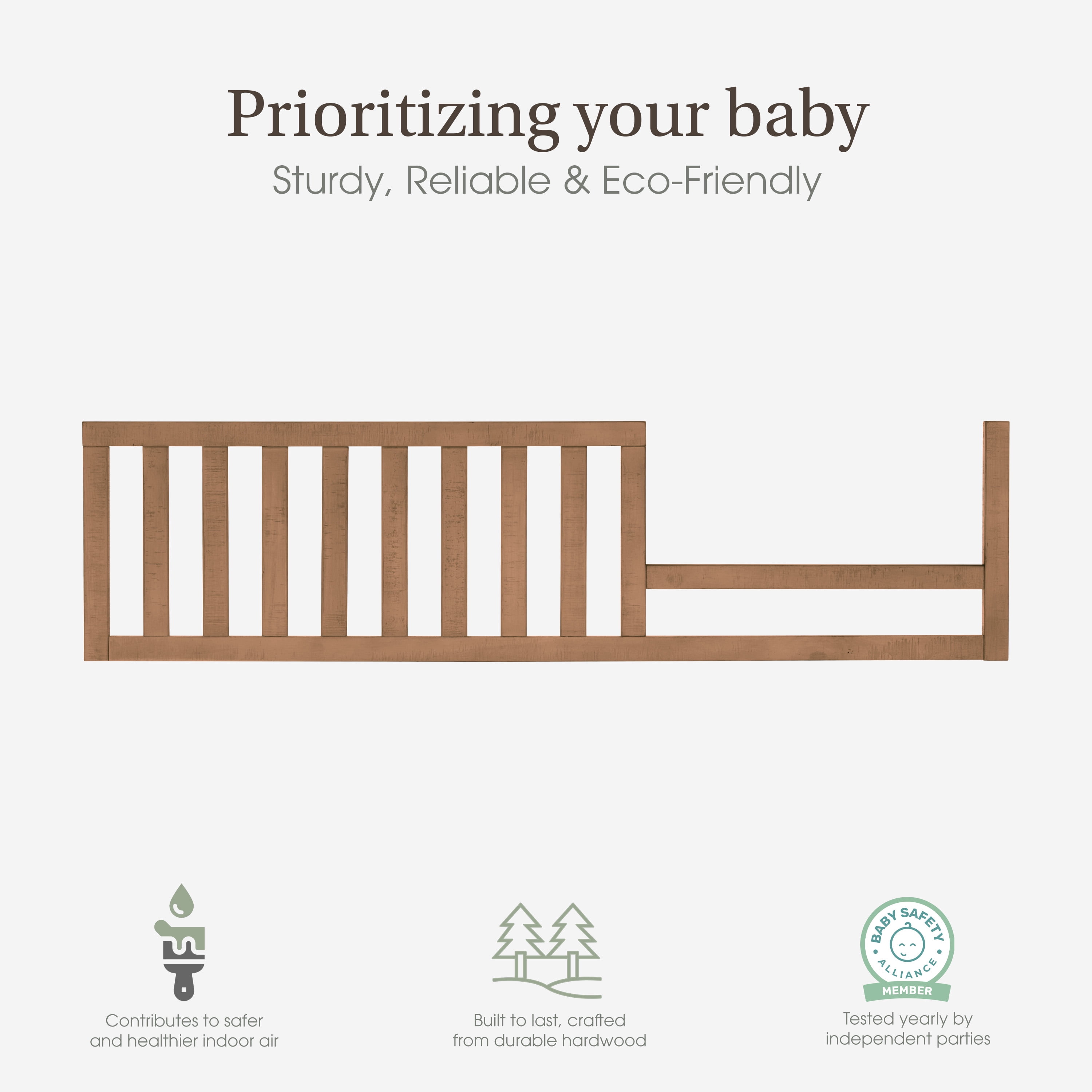 Evolur Convertible Crib Toddler Guard Rail, Sugar Cane