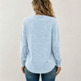 thumbnail image 7 of Dwellite Women Henley Long Sleeve Fall Sweaters Lightweight Business Casual Work Button Pullover Sweater Tops Soft 2026 Spring Winter Sky Blue XL, 7 of 7
