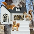 thumbnail image 6 of Outdoor Patio Garden Feeder Metal Feeder House，Tree Mounted Squirrel Feeder Large Capacity ，Hanging Squirrel House for Outdoors with Flag Ladder and Corn Cobs Holder, 6 of 6