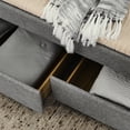 thumbnail image 3 of Upholstered Full Size Daybed with 2 Drawers, Solid Wooden Sofa Bed Frame w/Button Tufted and Copper Nail on Square Arms, Space-Saving Design, 3 of 8