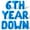 Blue, variant on Letter Balloons - 6TH YEAR DOWN 16" Inch Alphabet Letters Foil Mylar Balloon 6th Birthday Party Banner (Blue)