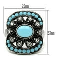 thumbnail image 2 of Luxe Jewelry Designs Stainless Steel Women's Ring with Sea Blue Synthetic Glass Stones - Size 6, 2 of 4