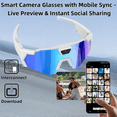 thumbnail image 4 of Smart Video Camera Sunglasses, HD 1080P Wearable Action Camera for Outdoor Sports, Polarized Lens Recording Glasses for Biking, Fishing, and Hunting, Gift for Men/Women, 4 of 5