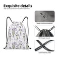 thumbnail image 4 of Xecao Lavender Flowers Pattern Sports Drawstring Backpack - String Swim Gym Bag with Wet Proof Pocket for Women&Men-Small, 4 of 6