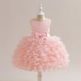 thumbnail image 2 of TAIAOJING Girls Dresses For Toddler Girls Bow Puffy Tiered Cake Dress Casual Party Gown For Ages 2-7 Years Birthday 5-6Y, 2 of 9