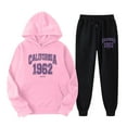 thumbnail image 2 of California Hoodie and Sweatpants Set for Women Fall Winter Hooded Sweatshirt and Jogger 2 Piece Set Womens Track Suit, 2 of 6