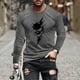 thumbnail image 1 of Amzcrzy - Sudadera Para Hombre, Estilo Casual, Con Estampado Deportivo, Manga Larga, Cuello Redondo, Color Gris, Talla 4Xl, 1 of 5