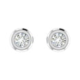 thumbnail image 3 of 14K White Gold Bezel Set Ladies Diamond Stud Earrings (1/4 Carat) (SI1-SI2 Clarity), 3 of 5