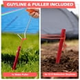 thumbnail image 5 of Hengguang 22Pcs Camping Aluminum Tent Stakes Set, 12 Non-Rust Tent Stakes, 7 Inches, with 4 Red Tensioners,4 Guylines,1 Orange Puller,1 Black Storage Bag, 5 of 7
