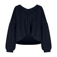 thumbnail image 6 of ClodeEU Women's V Neck Long Sleeve Ruffled Blouse,Casual Loose Fit Boho Tunic Shirt Black,Women's Plus XS, 6 of 6