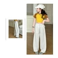 thumbnail image 4 of Teen Sweatpants for Kids White Sweatpants for Girls Basic Girls Athletic Pants Wide Leg Sweatpants with Pocket Sweatpants Girls 10-11 Years, 4 of 5