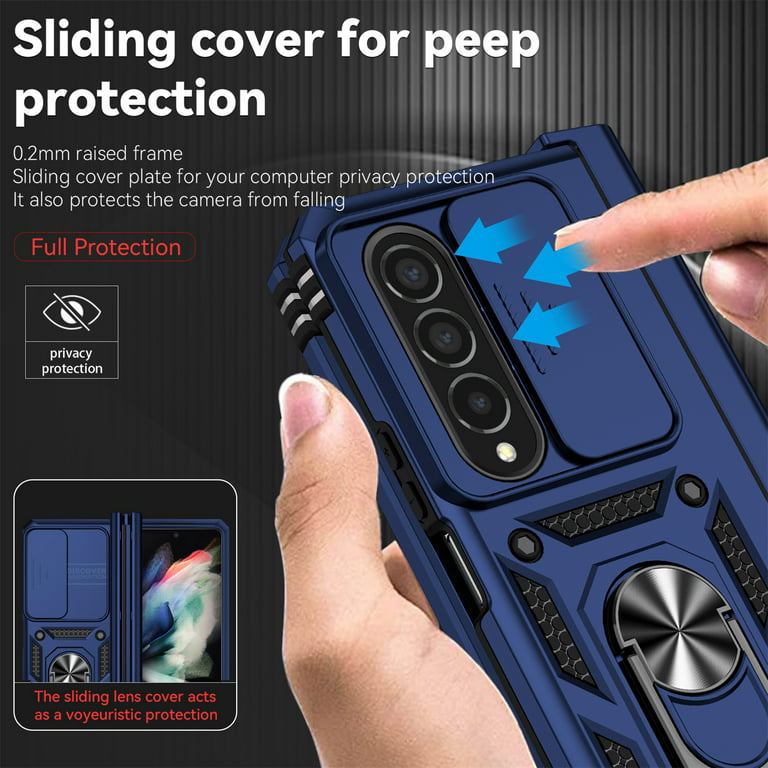 Built-in Magnetic Metal Sheet Design PC+TPU Anti-drop Cover with