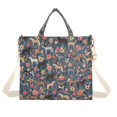 thumbnail image 7 of FORMRS Womens Corduroy Tote Bag Crossbody Shoulder Purse Handbag with Detachable Strap, Blue Floral Horses Pattern, 7 of 7