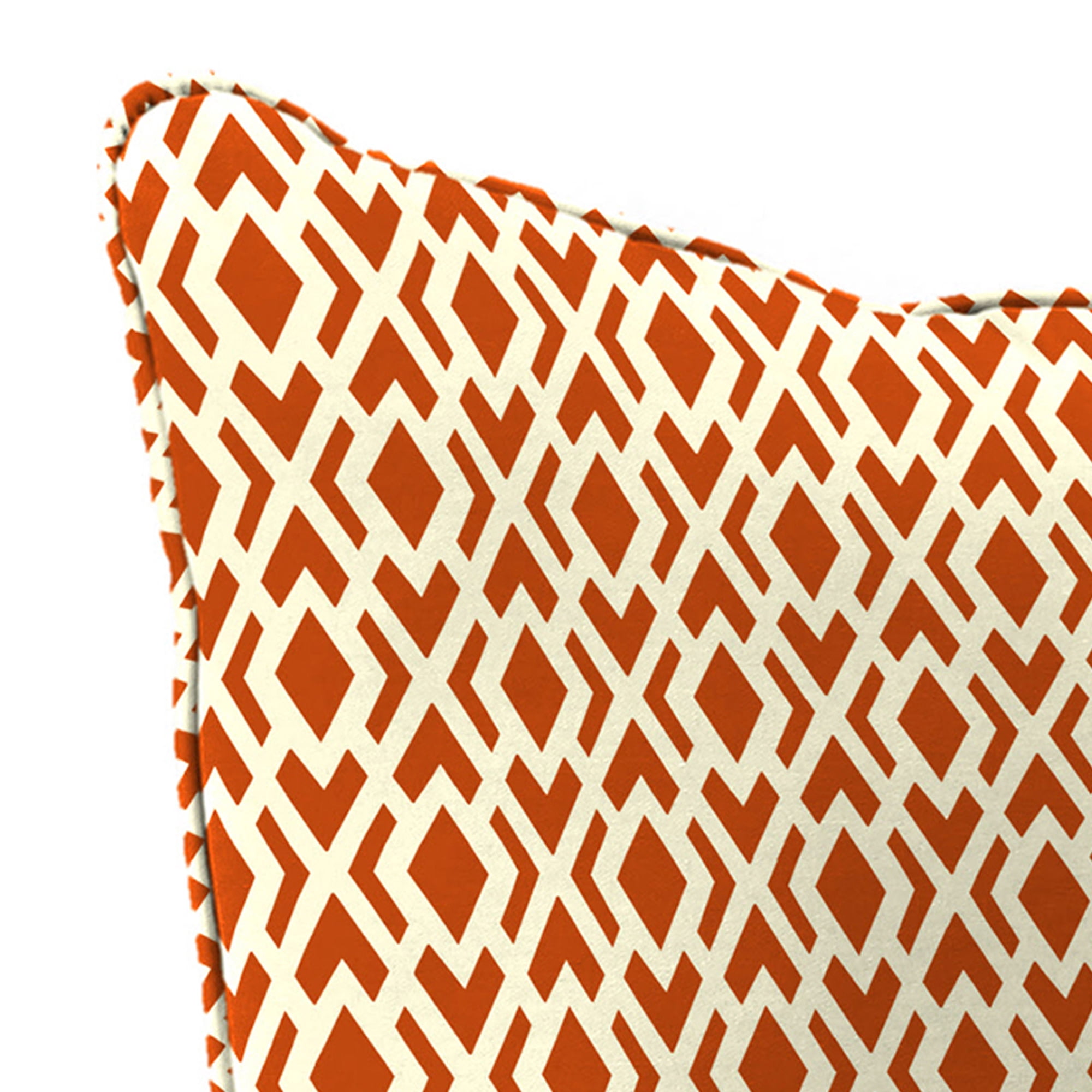 Jordan Manufacturing 46.5" x 24" Lorcan Spice Rust Diamond Rectangular Outdoor Deep Seat Chair Cushion Set with Welt