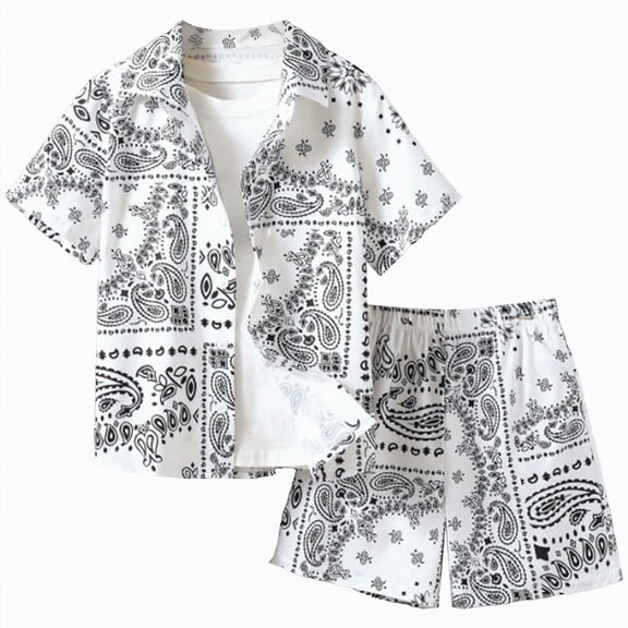 Hessimy Toddler Boy Shorts Set - 2 Piece Short Sleeve Crew Neck Graphic T-Shirt and Shorts Set,Graphic Set(White,11-12 Years)