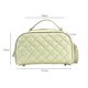thumbnail image 5 of Bolsas de maquillaje de PU Caja de maquillaje de rejilla de diamante portátil para viajes femeninos (Verde M) Tmvgtek Cuidado Belleza, 5 of 9
