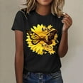 thumbnail image 2 of Vetement Femme ete 2025 Womens Fashionable Sunflower Printed Short Sleeved Round Neck Sports Casual T Shirt Workout Tops for Women Loose Fit Lightweight Workout Shirts Women Casual T Shirts M, 2 of 5