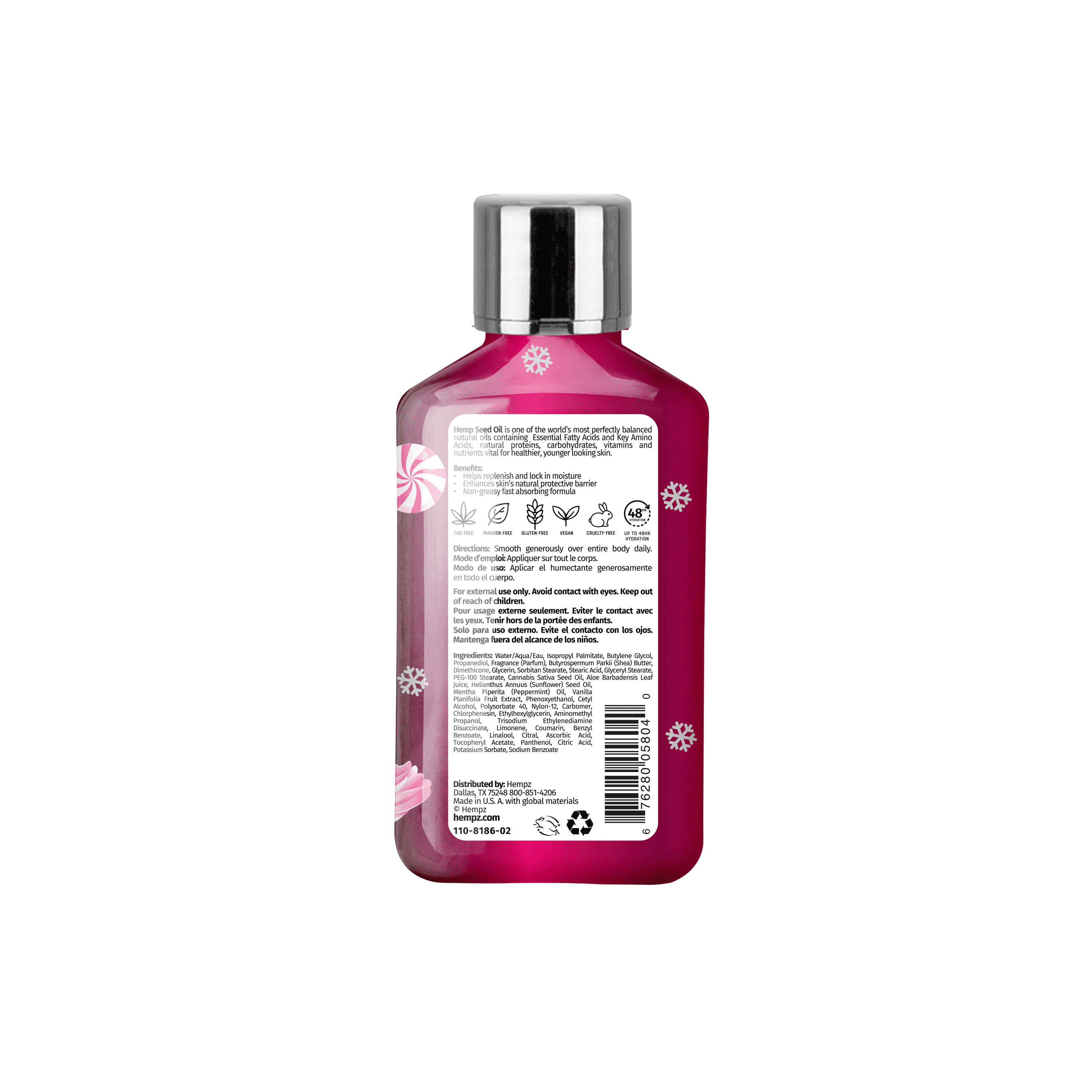 Hempz Limited Edition: Mini Pink Peppermint Meringue Body Moisturizer 2.25 fl.oz.