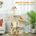 thumbnail image 4 of PawHut 53" Cat Tree Tower with Condo, Large Kitten Activity Centre, Beige, 4 of 10
