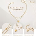 thumbnail image 3 of JASGOOD Women Goldtone Love Heart Necklace Set 18" Adjustable Layering Chain Necklace, 2 Pieces, 3 of 4